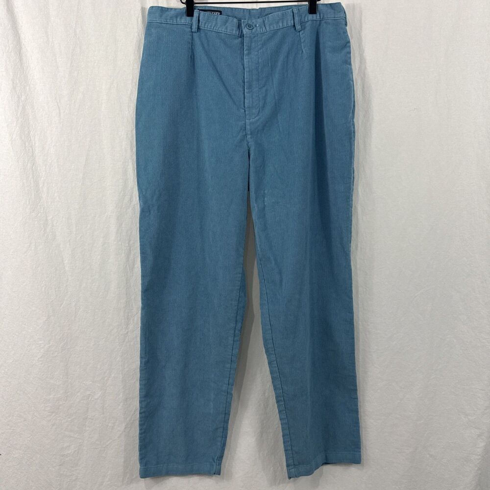 Lands End Classic Cords Blue Corduroy Pants Womens Sz 18W Straight Leg Fall
